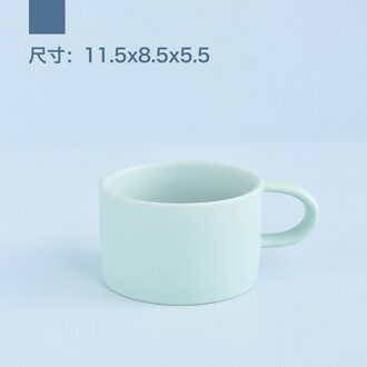 Koffie Mok Keramische Melk Latte Cup Leuke Tumbler Cups Europese Stijl Pure Kleur Paar Keramische Mok Creatieve Drinkware cyaan-blauw