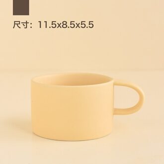 Koffie Mok Keramische Melk Latte Cup Leuke Tumbler Cups Europese Stijl Pure Kleur Paar Keramische Mok Creatieve Drinkware geel
