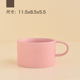 Koffie Mok Keramische Melk Latte Cup Leuke Tumbler Cups Europese Stijl Pure Kleur Paar Keramische Mok Creatieve Drinkware roze