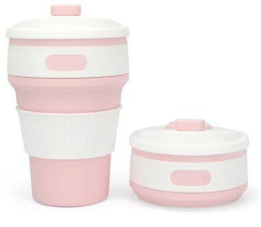 Koffie Mokken Reizen Opvouwbare Siliconen Cup Vouwen Water Cups Bpa Gratis Food Grade Drinken Ware Mok Thee Koffie Cups Roze