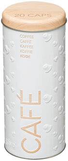 Koffie pads voorraadbus/bewaarblik - metaal - 18 x 8 cm - voor 20 pads