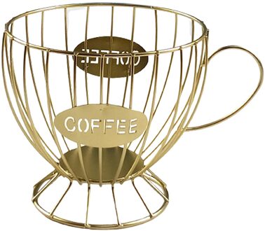 Koffie Pod Houder Ijzer Mok Cup Keeper Capsule Koffie Espresso K Cup Keuken Opslag Mand Organizer Container Voor Cafe Bar gouden