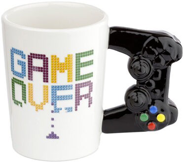 Koffie/thee mok voor Gamers - game over - console handvat - keramiek - 400 ml