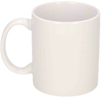 Koffie/thee mok - wit - keramiek - 300 ml - onbedrukte mok - DIY project