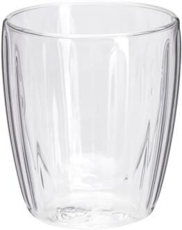 Koffie- Theeglas dubbelwandig 2st transparant