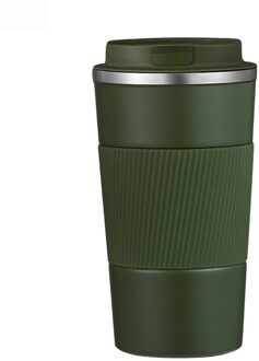 Koffie Thermos Mok Dubbele Rvs Thermoskan Met Antislip Case Auto Thermoskan Reizen Geïsoleerde Fles 510ml / groen