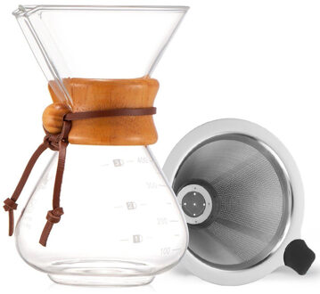 Koffie Waterkoker 400ml met Filter Handleiding Drip Drinkware Thee Pot High-Borosilicaatglas Duurzaam Keuken Tool Diy Giet -Over Bar