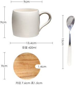 Koffie Winkel Frosted Mok Met Lepel Zwart Met Base Creatieve Eenvoudige Keramische Kantoor Melk Sap Helder Water Cup Licht Geel