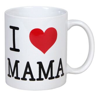 Koffiebeker of mok - I love Mama tekst - 280 ml - keramiek - moederdag cadeau