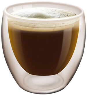 Koffieglas/theeglas dubbelwandig - 1x - lungo glas - 200 ml Transparant