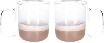 Koffieglazen - 2x - dubbelwandig - 400 ml - theeglazen -?hittebestendig