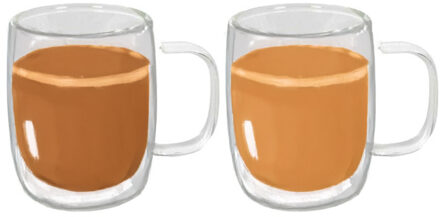 Koffieglazen - 4x - dubbelwandig - 110 ml - espresso glazen -?hittebestendig