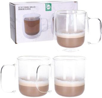Koffieglazen - 6x - dubbelwandig - 400 ml - theeglazen -?hittebestendig