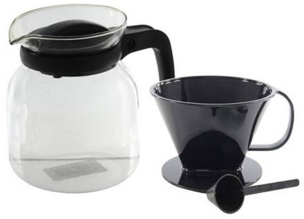 Koffiekan - Koffiepot - Met Filterhouder - 1,2L - 250x12.5x12.5 cm - Glas Transparant