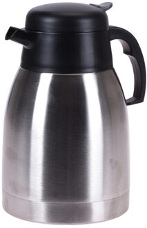 Koffiekan/thermoskan - 1,5 liter - RVS - dubbelwandig - Thermoskannen Zilverkleurig