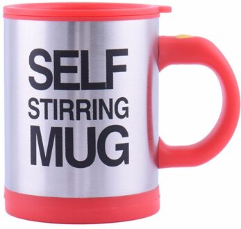 Koffiekopje 400 Ml Automatische Elektrische Lui Zelf Roeren Automatische Koffie Melk Mengen Zelf Roeren cup Rvs Rood