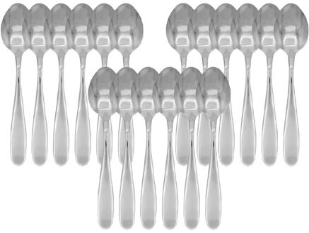 Koffielepels - 18x - Zilver - RVS - dessertlepels/theelepels/ijslepels