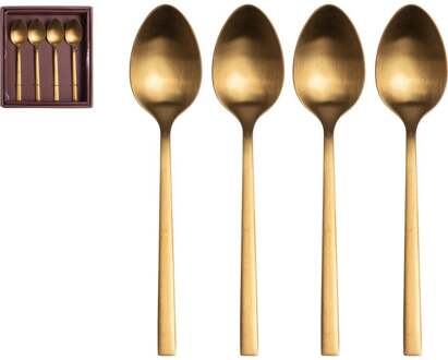 Koffielepeltjes Comida set van 4 goud - - Breedte: 17.50 cm