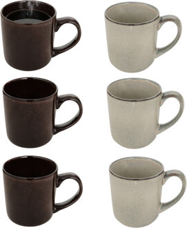 Koffiemok - 6x - keramiek - 420 ml - beker