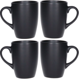 Koffiemok - 6x - zwart - 340 ml?- thee beker - mokken - keramiek