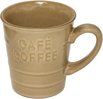 Koffiemok - beige - keramiek - 200 ml - beker - mokken