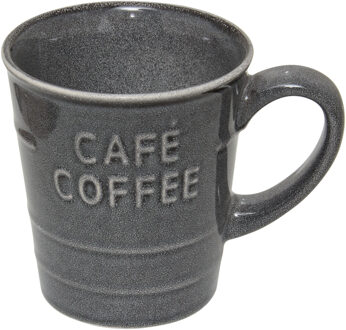 Koffiemok - grijs - keramiek - 200 ml - beker - mokken