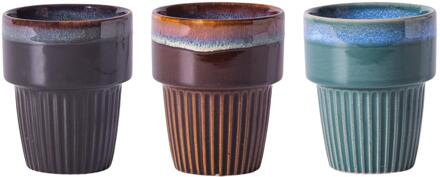 Koffiemok rib doos a 6 200ml Ø7,5cm verschillende