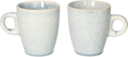 Koffiemok / theemok Faye - set 2x - lichtblauw - 220 ml - mokken - keramiek