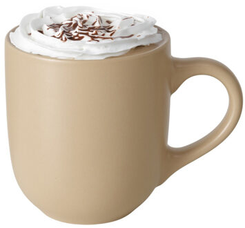 Koffiemokken Paris - 1x - Keramiek - pastel beige - 300 ml