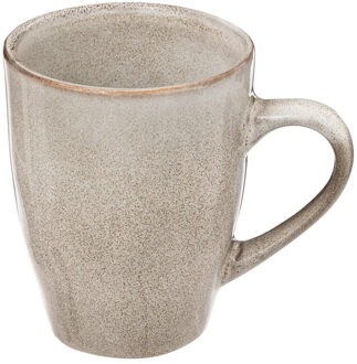 Koffiemokken Pompei - 1x stuks - Keramiek - beige - 370 ml - 9 x 11 cm - old stone look