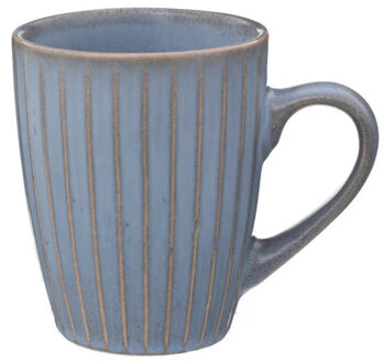 Koffiemokken Rome - 1x stuks - Keramiek - blauw - 380 ml - 9 x 11 cm - old stone look