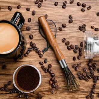 Koffiemolen Borstel Met Natuurlijke Haren Lanyard Koffie Machine Thuis Keuken Koffiezetapparaat Borstel Schoonmaak Tool licht grijs