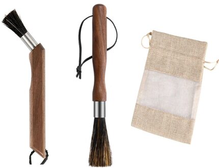 Koffiemolen Borstel Met Natuurlijke Haren Lanyard Koffiezetapparaat Borstel Cleaner Tool Voor Barista Home Keuken AB reeks