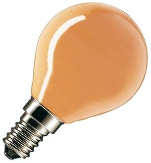 Kogellamp oranje 25W kleine fitting E14