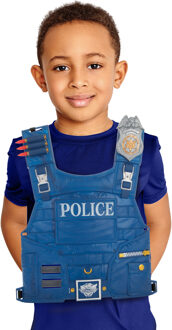 Kogelvrij politie vest - verkleed speelgoed - kinderen - 42 x 30 cm Blauw