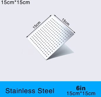 Koheel 16/12/10/8/6 Inch Vierkante Douchekop Ronde Gepolijst Chroom Rvs Badkamer Regendouche heads 15cm 6in plein