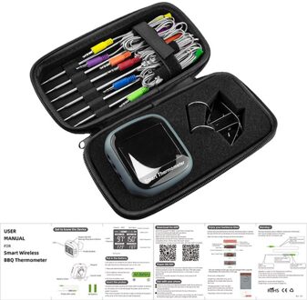 Koken Bluetooth Draadloze Vlees Bbq Thermometer Met 6 Probes Alarm Timer Gratis App Voor Ios & -Android Smart telefoon