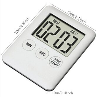 Koken Ei Timer Ei Stopwatch Minuteur Cuisine Cronometro Digitale Leuke Keuken Lcd Tellen Countdown Alarm Magneet Klok wit