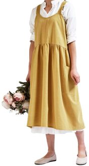 Koken Keuken Schort Voor Vrouw Vrouwelijke Bib Katoen Linnen Jurk Cafe Bbq Schorten Keuken Mouwloze Koken Accessoires