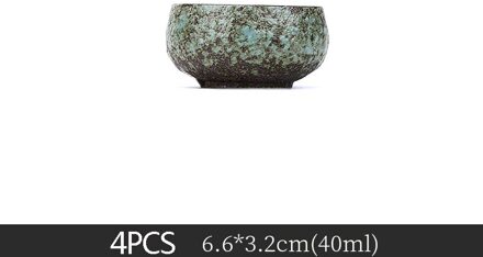 Koken Theepot Set Thee Fire Kachels Brandende Keramische Cup Groen China Theeceremonie Thee Art Gongfu Tool Warmer Theepotten cup 4stk