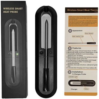 Koken Thermometer Bbq Steak Draadloze Temperatuur Meter Vlees Kip Koken Bluetooth Thermometer Bluetooth Barbecue Not accu