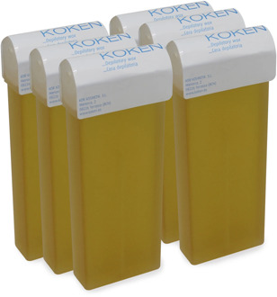 KOKEN-wax depilatory Natural Roll-on 100ml -Pack 6 cartriges Depilatory Wax hot soup cream waxing Piel normal sensitive