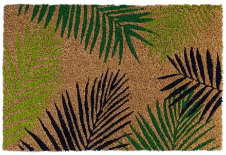 Kokosmat 'Leaf' met bladmotief - 40x60 cm Groen