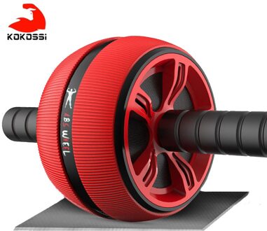 Kokossi Abs Abdominale Roller Oefening Wiel Fitness Apparatuur Mute Roller Voor Armen Terug Buik Core Trainer Body Vorm Training rood