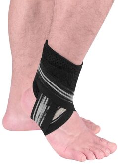 Kokossi Een Stuk Beschermende Voetbal Enkel Ondersteuning Basketbal Enkel Brace Compressie Nylon Band Riem Enkel Protector zwart grijs / een links