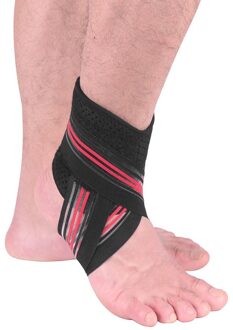 Kokossi Een Stuk Beschermende Voetbal Enkel Ondersteuning Basketbal Enkel Brace Compressie Nylon Band Riem Enkel Protector zwart rood / een links