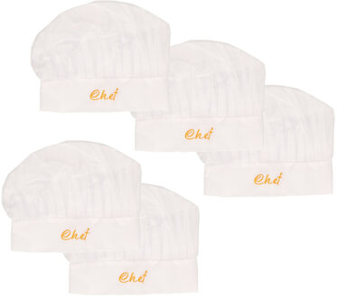 Koksmuts Chef - 10x - wit - papier - volwassenen - B29 x H25 cm
