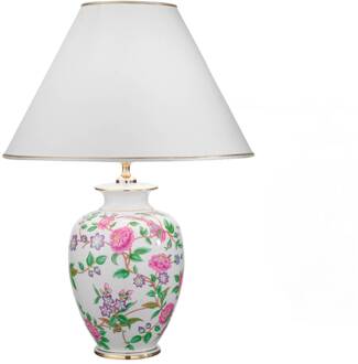 Kolarz Giardino Flora tafellamp, hoogte 55 cm, wit/gekleurd wit, kleurrijk