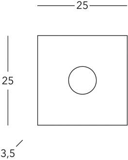 Kolarz Vierkante plafondlamp, wit, lengte 25 cm, metaal