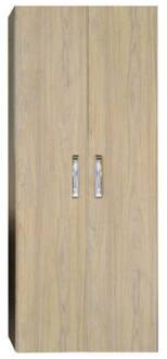 Kolomkast Dubbel Sanicare Q9/Q10/Q11 Soft-Closing Deuren Chromen Greep 160x67x32 cm Grey-Wood Eiken